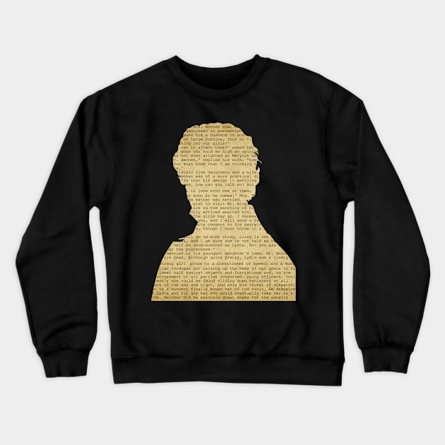 Jane Austen Pride and Prejudice Crewneck Sweatshirt by OutlineArt